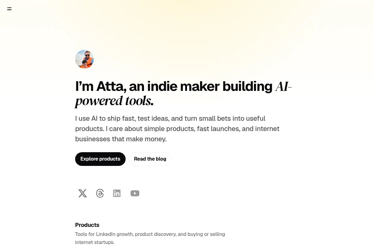 Atta — Indie maker building AI-powered tools