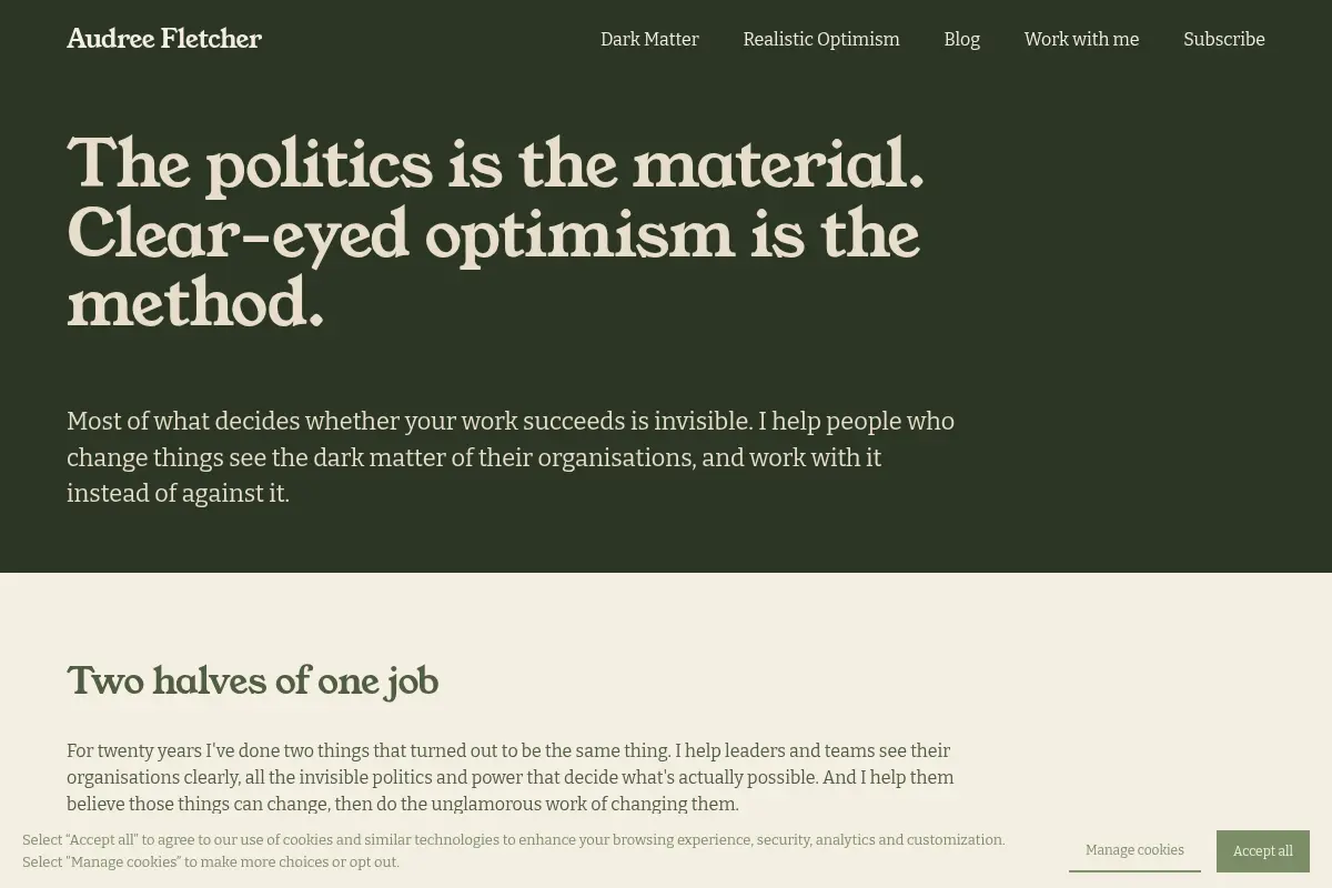 Audree Fletcher — realistic optimist and dark matter expert