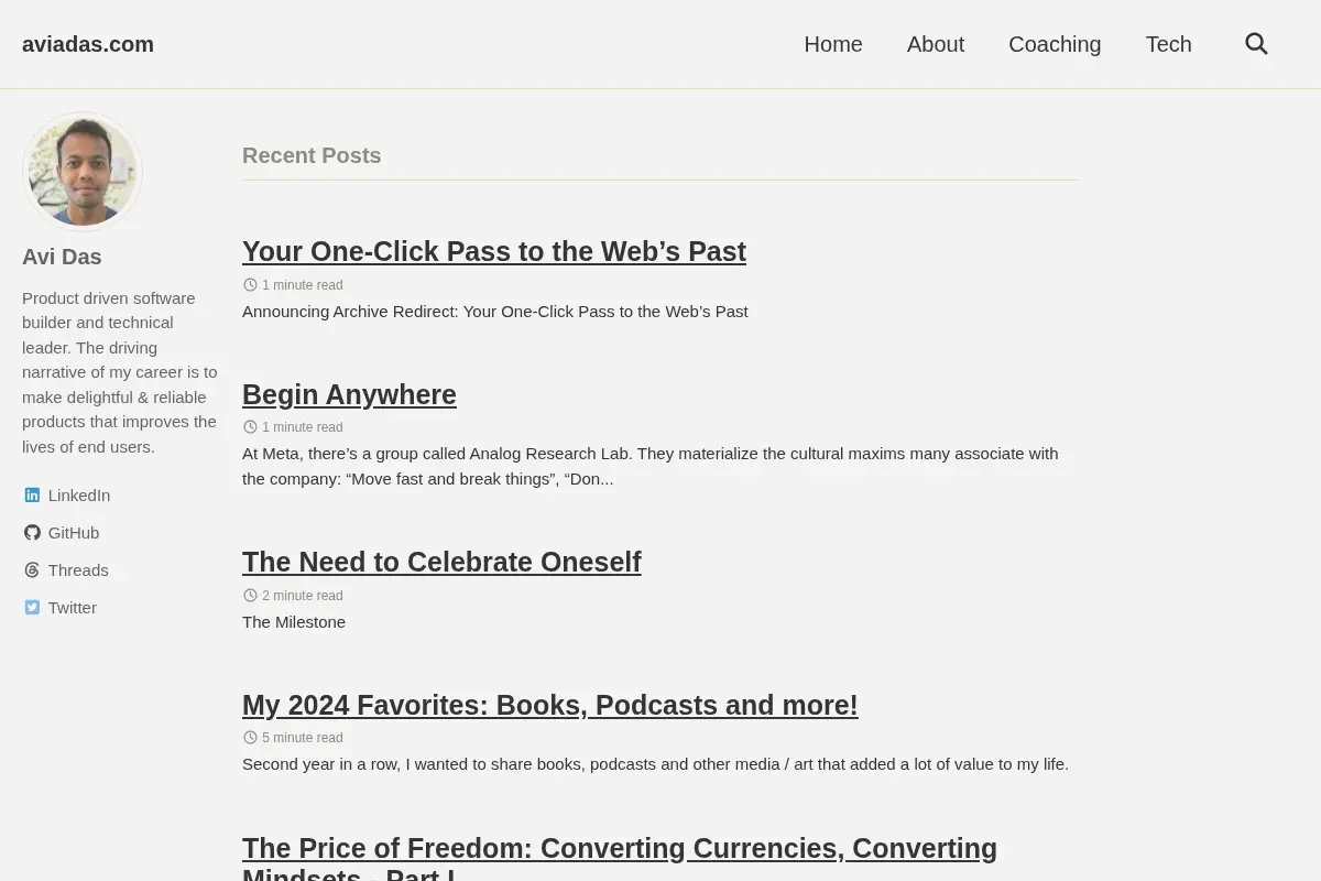 Avi Das's Personal Site