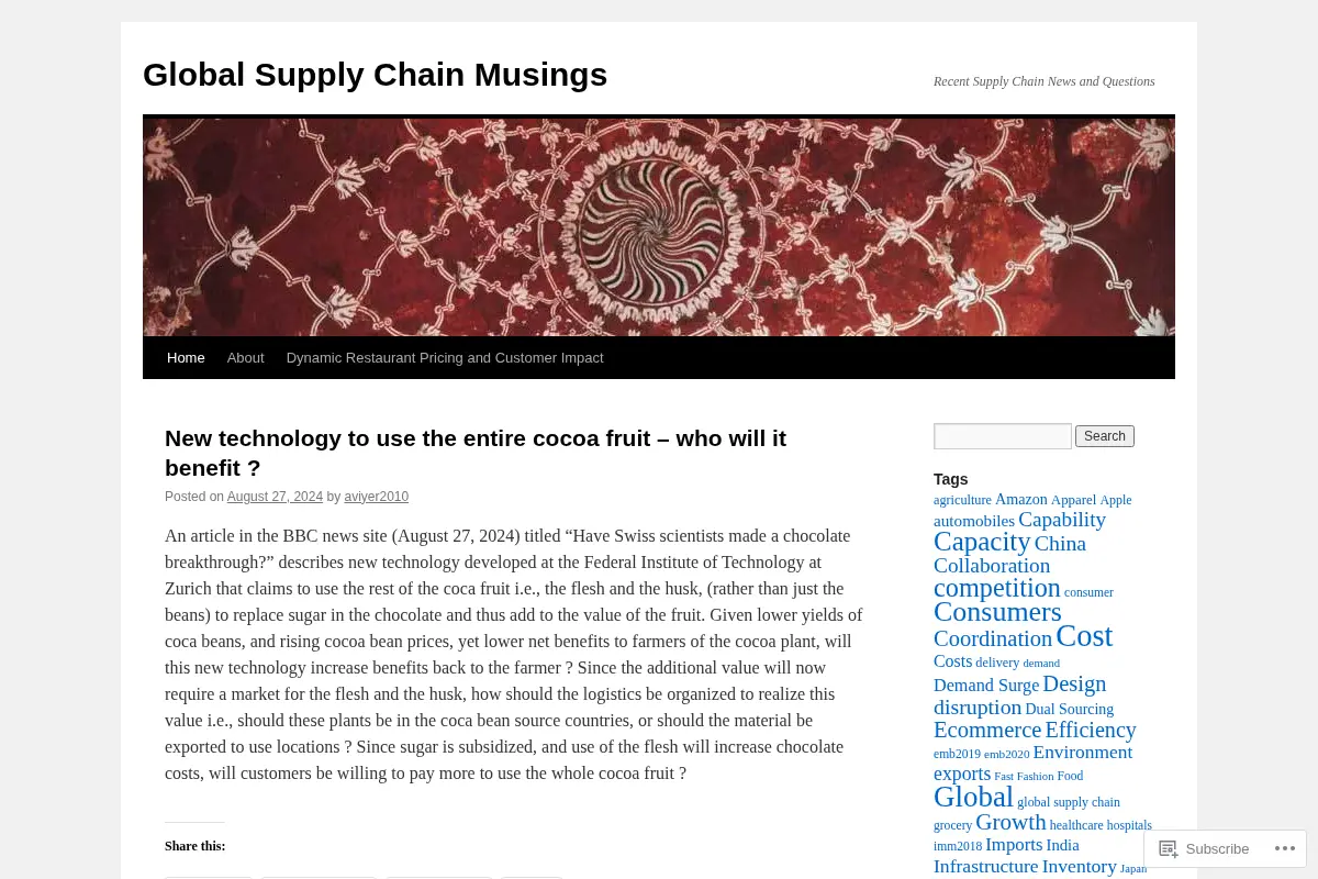 Global Supply Chain Musings