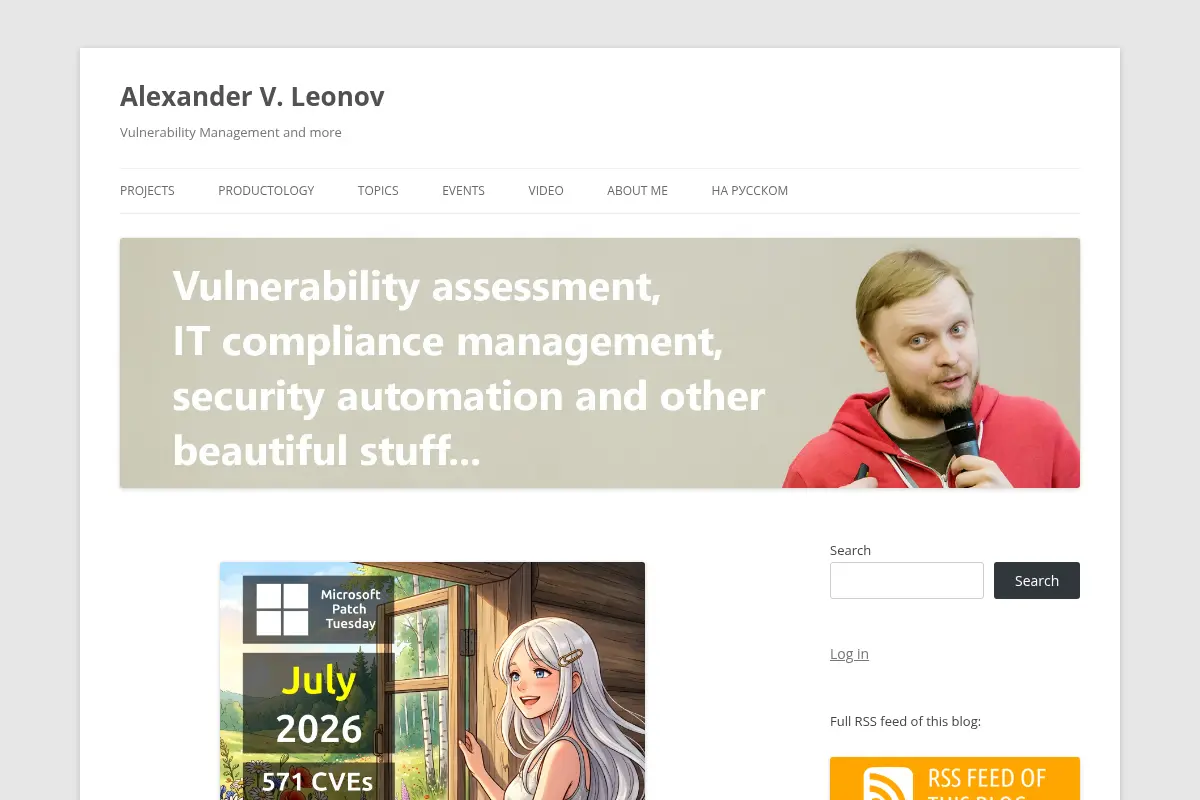Alexander V. Leonov's Security Blog