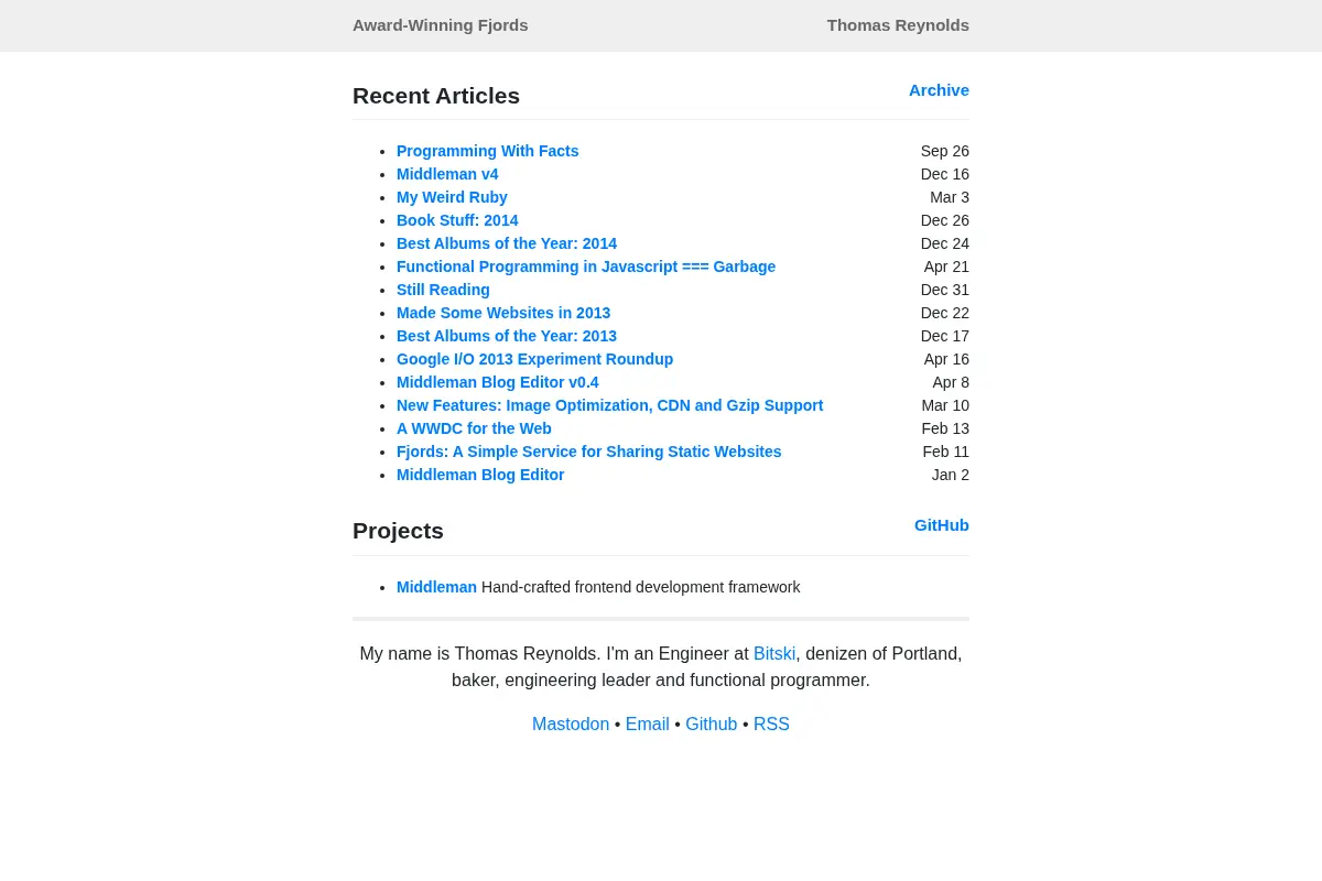 Award Winning Fjords