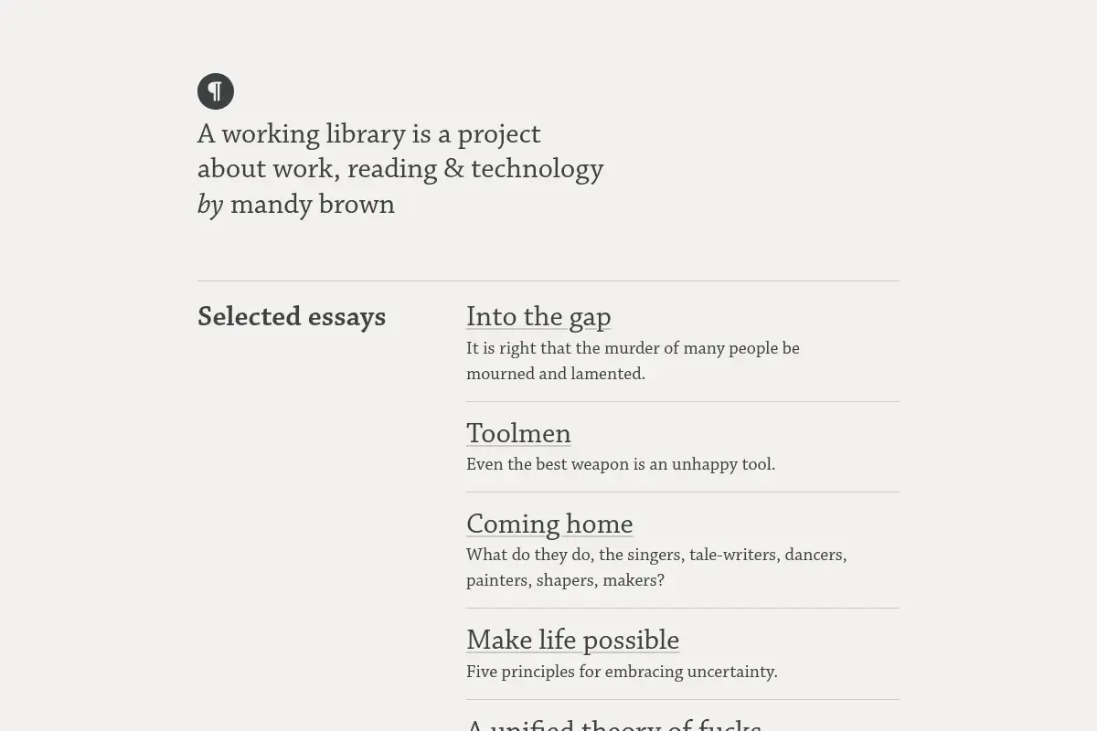 A Working Library