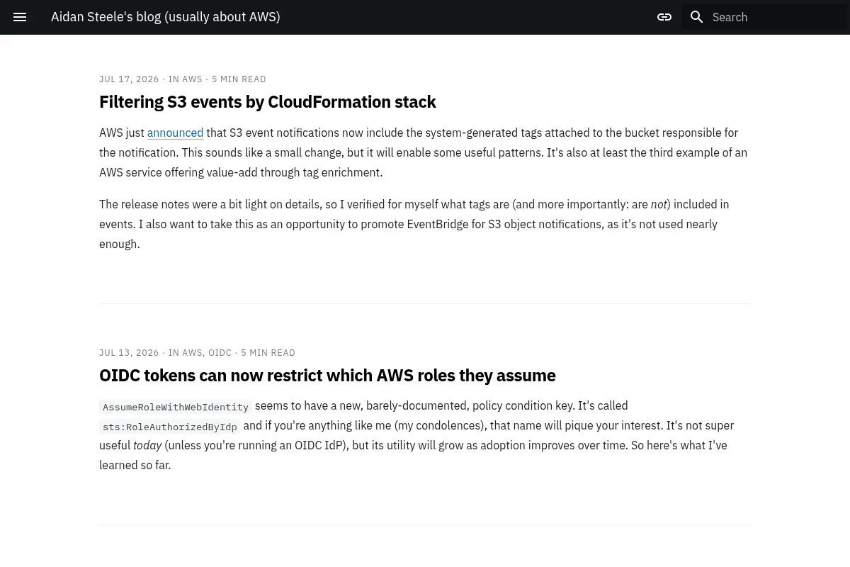 Aidan Steele's blog (usually about AWS)
