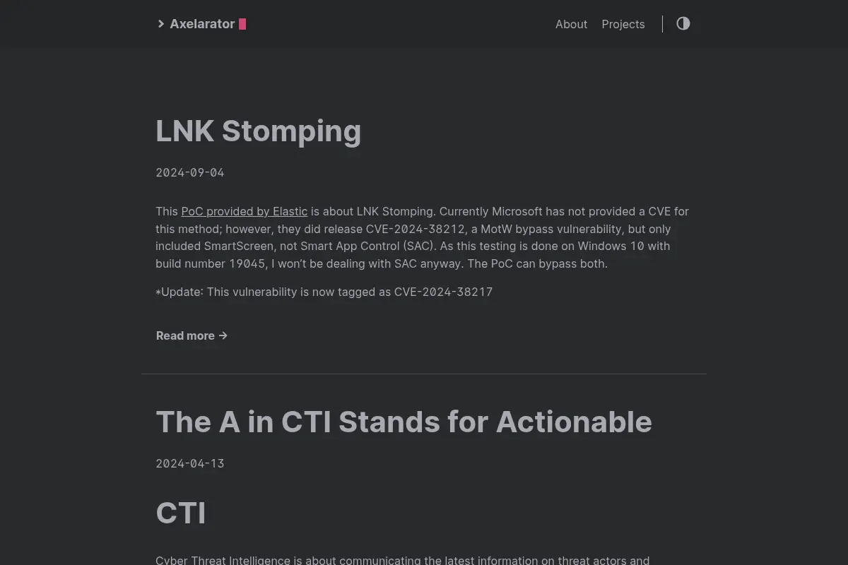 Axelarator — A CTI Analyst Blog