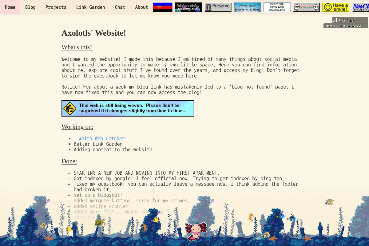 Axolotls' Website