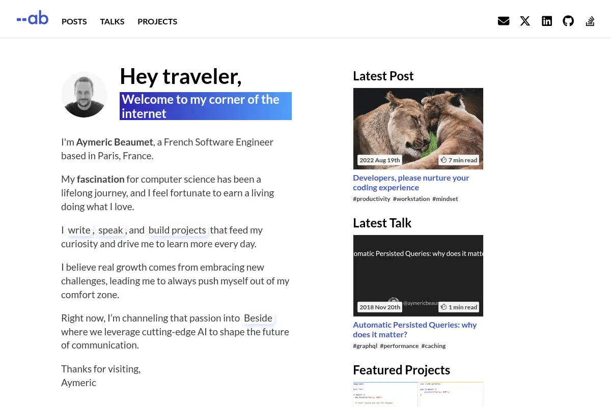 Aymeric Beaumet — Software Engineer