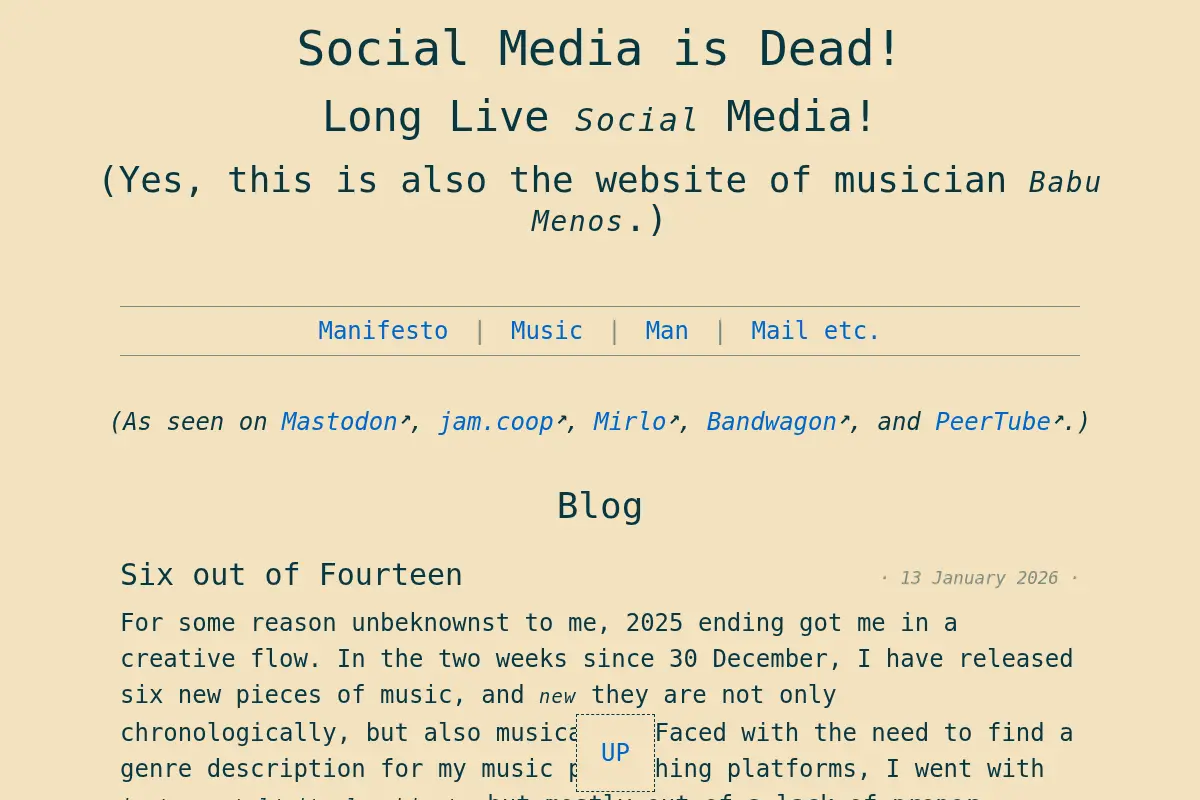 Babu Menos' Website