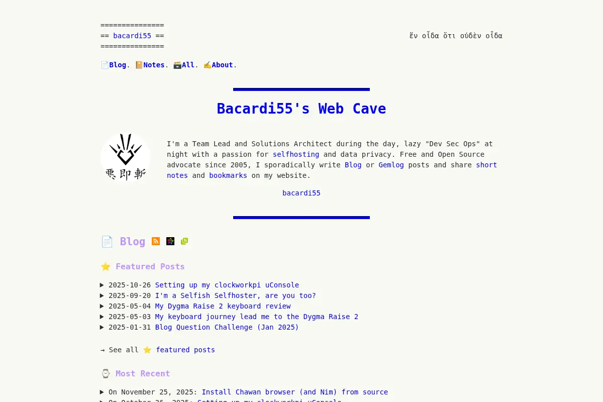 Bacardi55's Web Cave