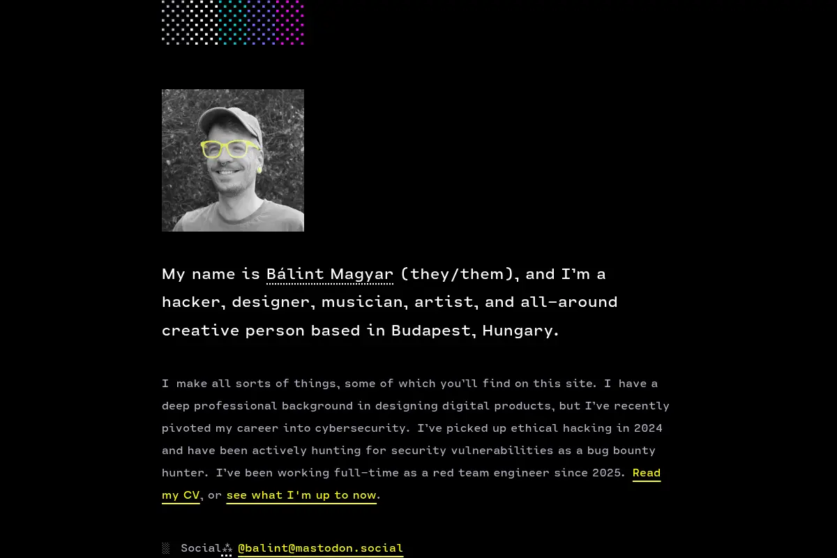 Bálint Magyar — Hacker / Designer / Musician / Artist