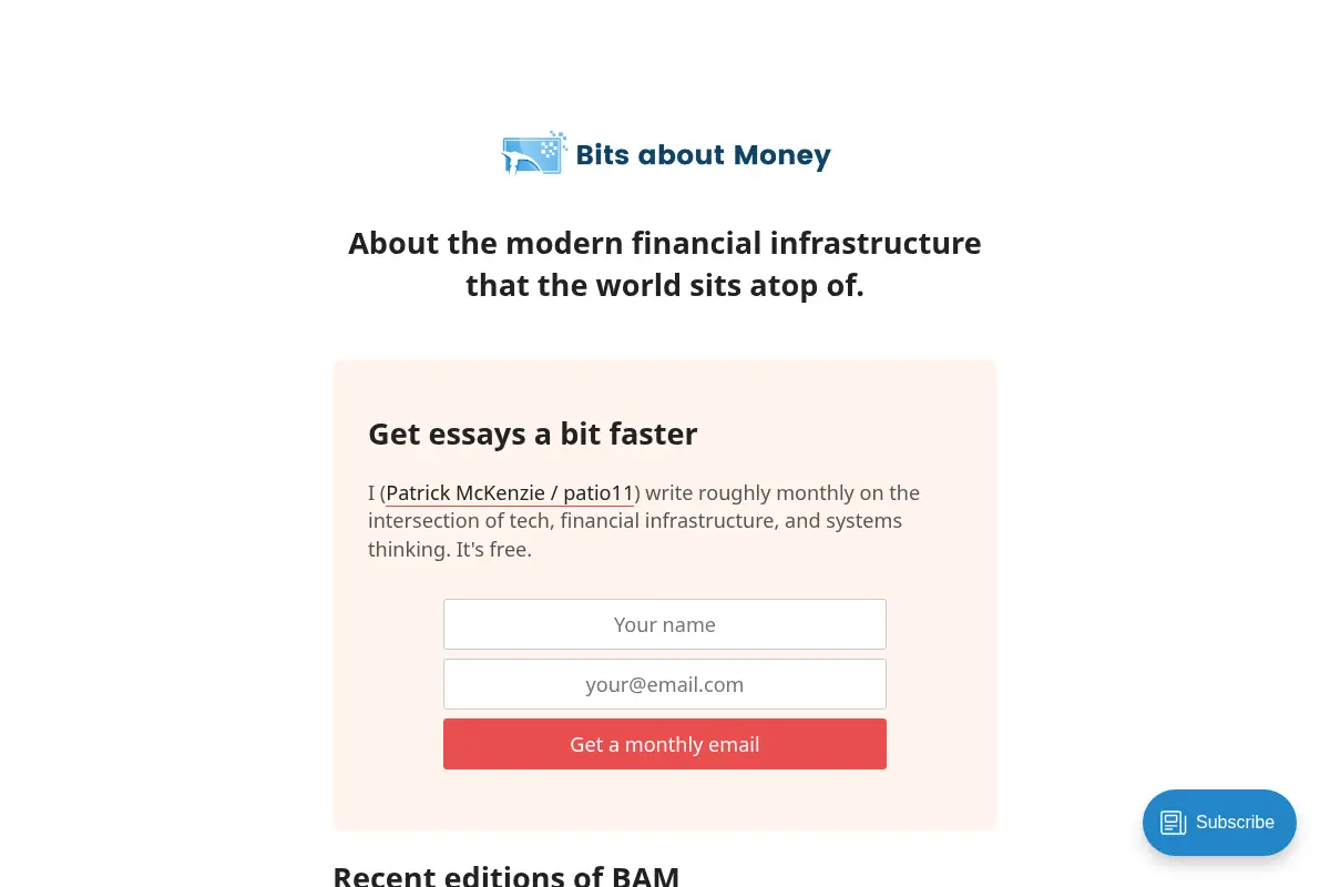 Bits about Money