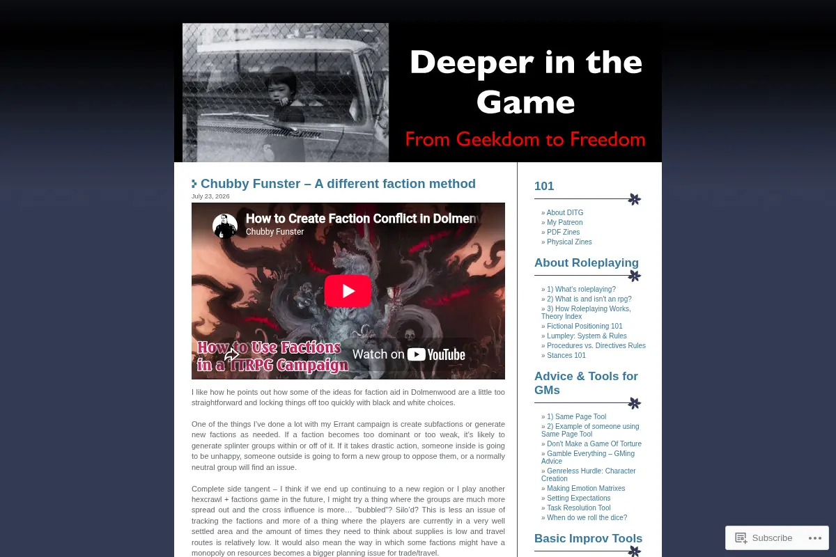 Deeper in the Game