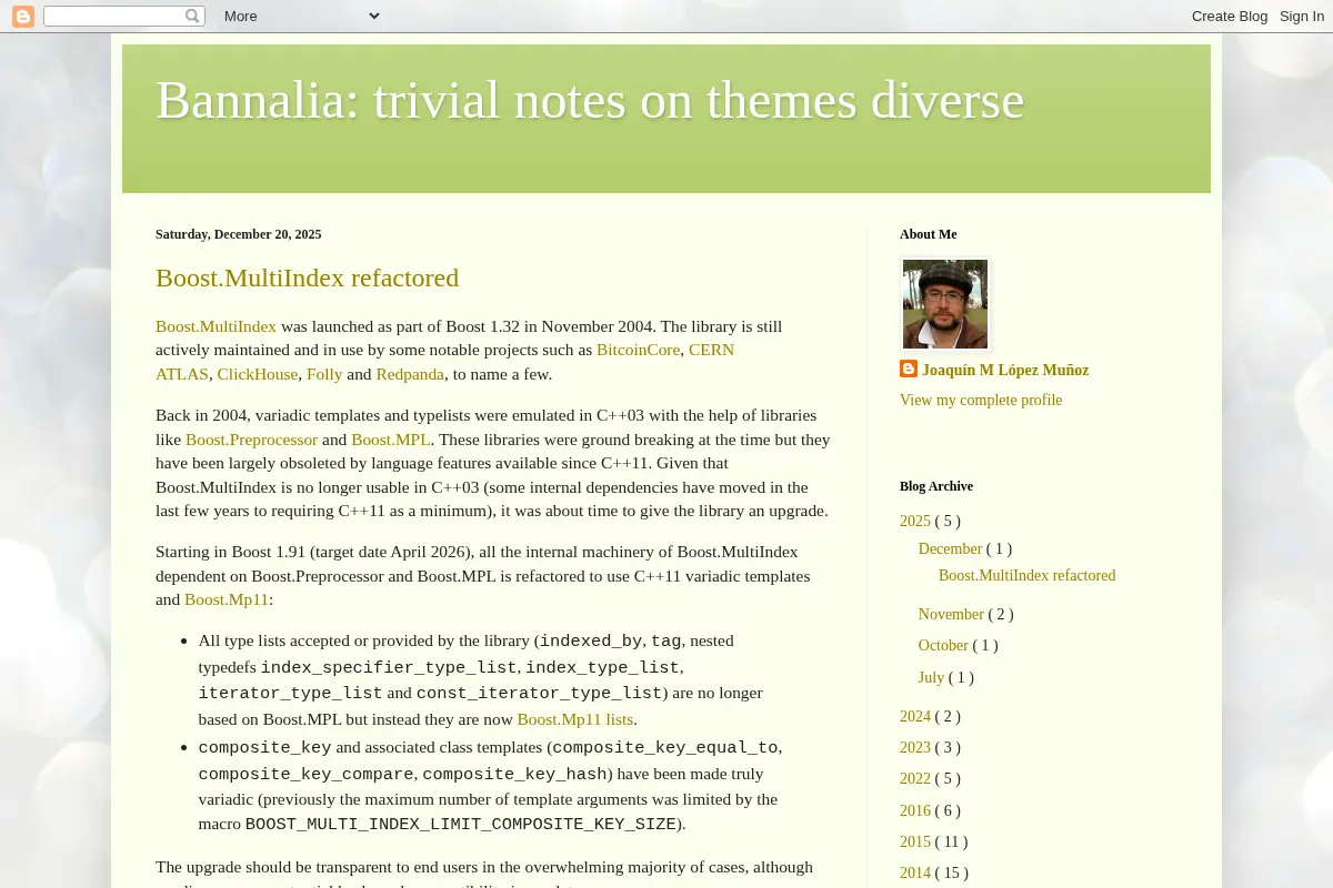 Bannalia: trivial notes on themes diverse