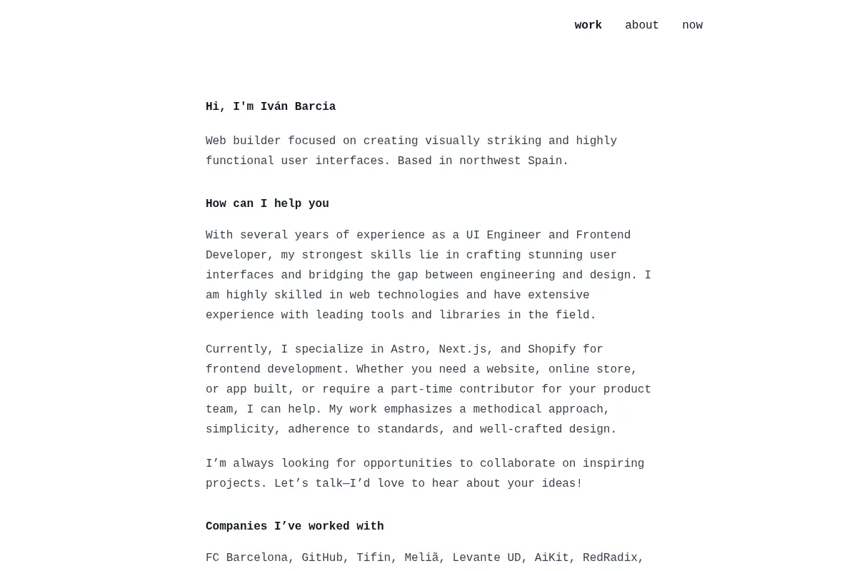 Iván Barcia | UI Engineer