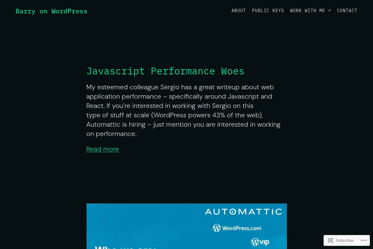 Barry on WordPress