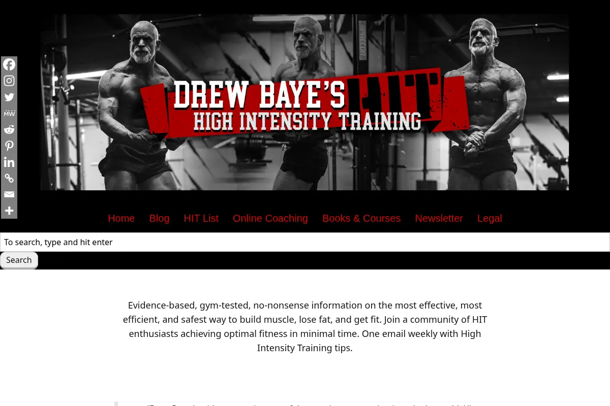 Drew Baye’s High Intensity Training — Build Muscle. Lose Fat. Get Fit.