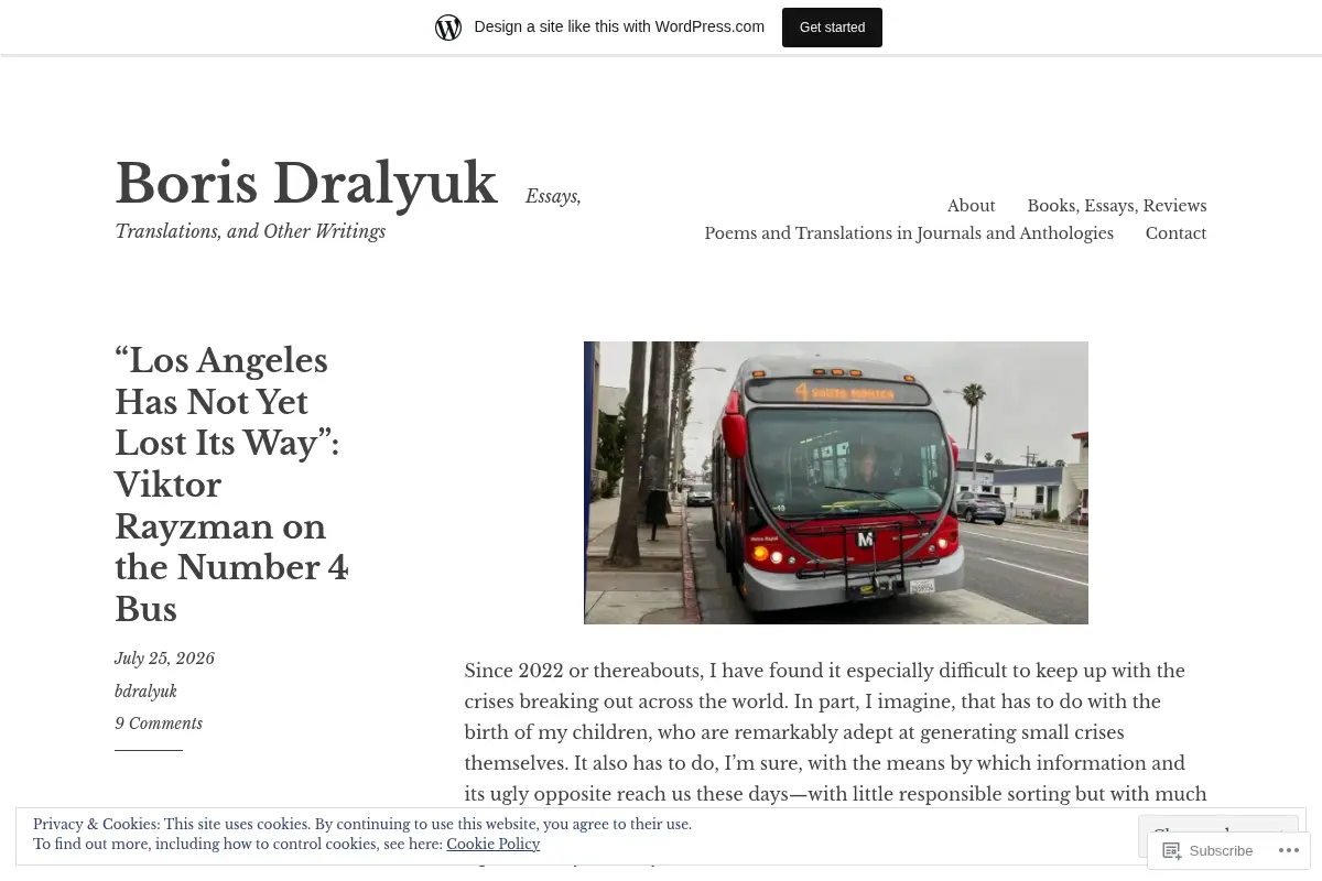 Boris Dralyuk – Essays, Translations, and Other Writings