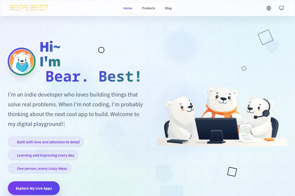 Bear. Best - Indie Developer's Product Universe