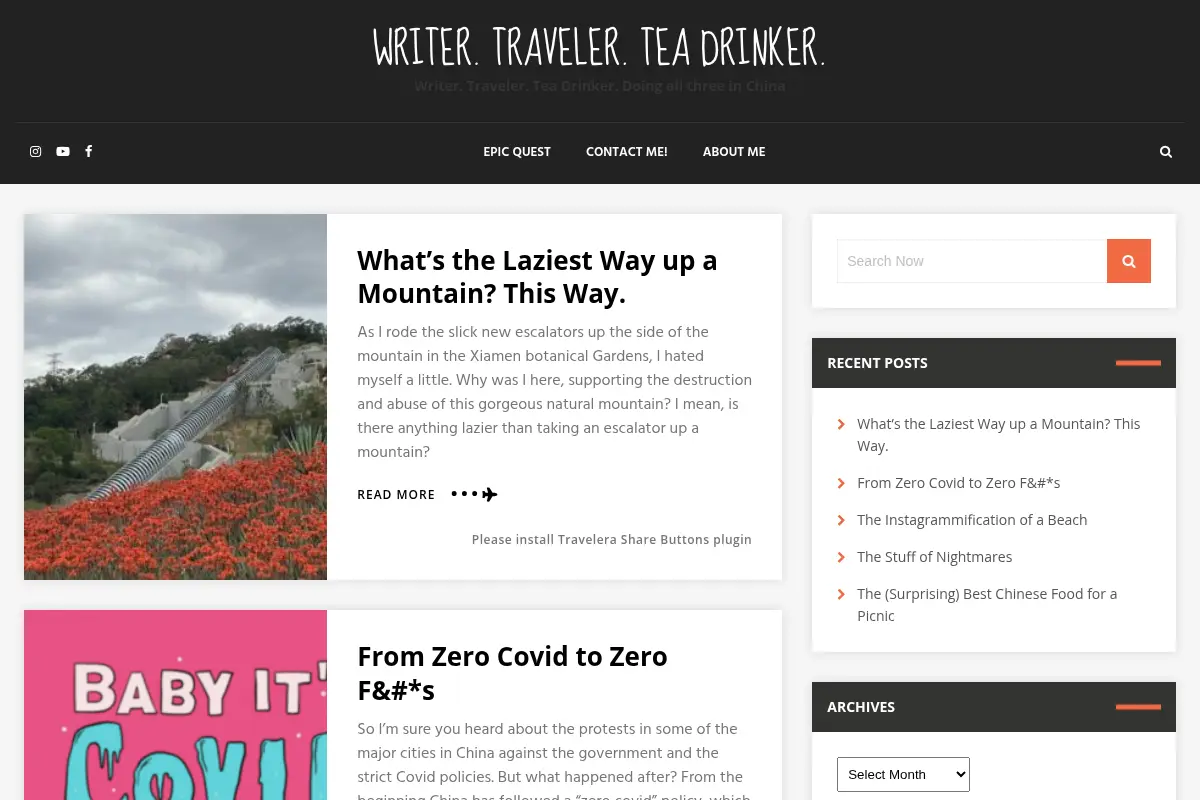 Writer. Traveler. Tea Drinker.