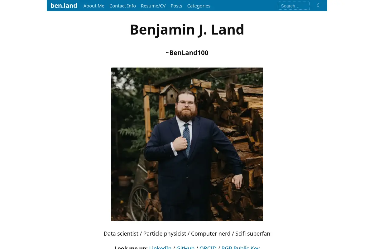 Benjamin Land's Personal Site