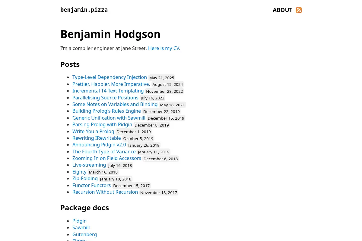 benjamin.pizza - Benjamin Hodgson