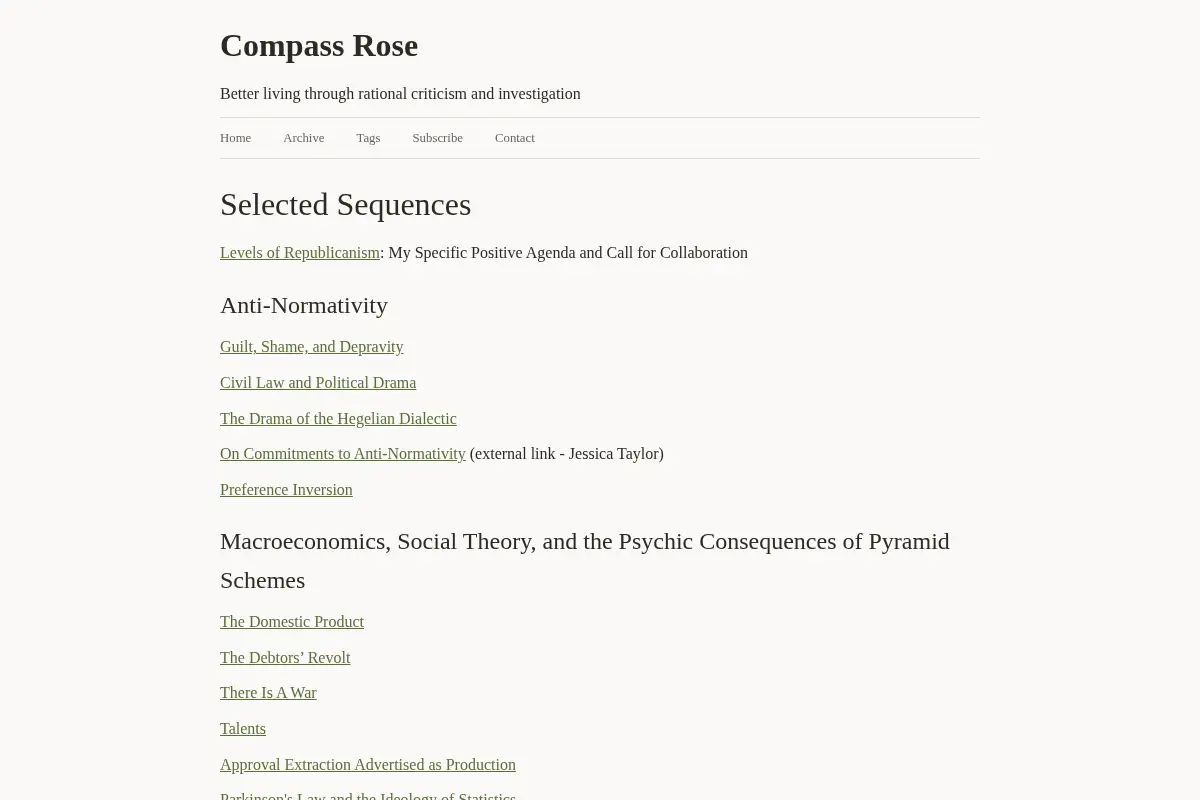 Benjamin Ross Hoffman's Personal Website