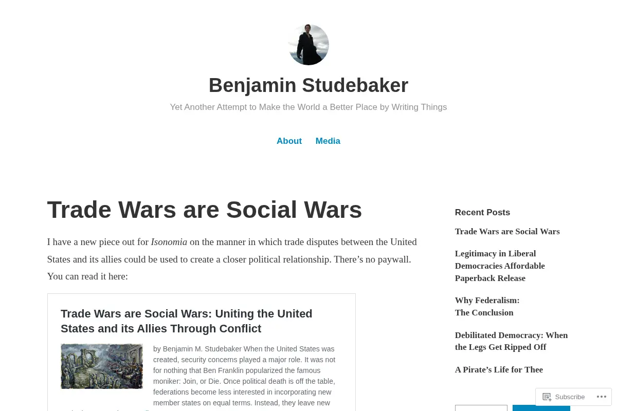 Benjamin Studebaker – Yet Another Attempt to Make the World a Better Place by Writing Things
