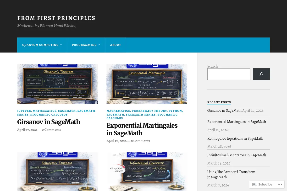 From First Principles – Mathematics Without Hand Waving