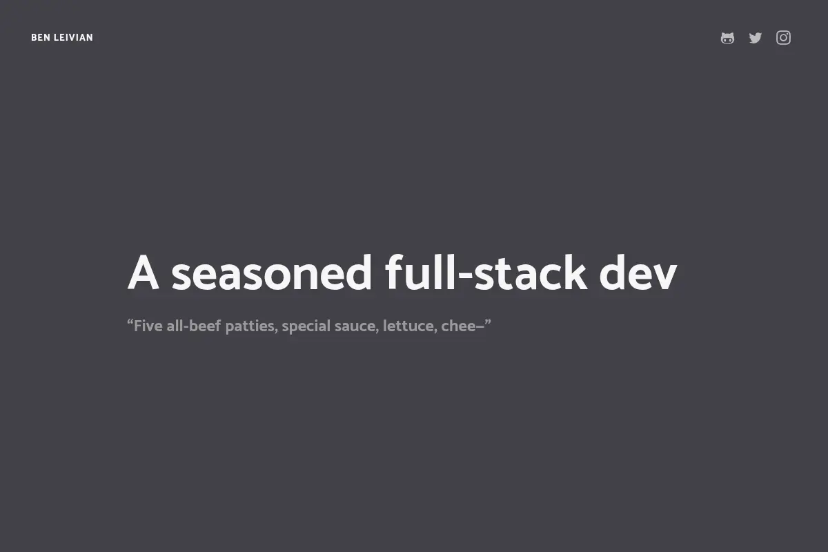 Ben Leivian – Full-Stack Developer & Visual Designer
