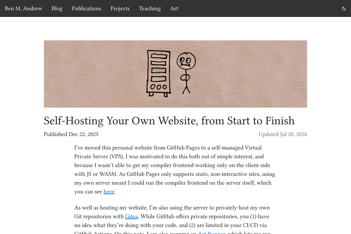 Self-Hosting Your Own Website, from Start to Finish