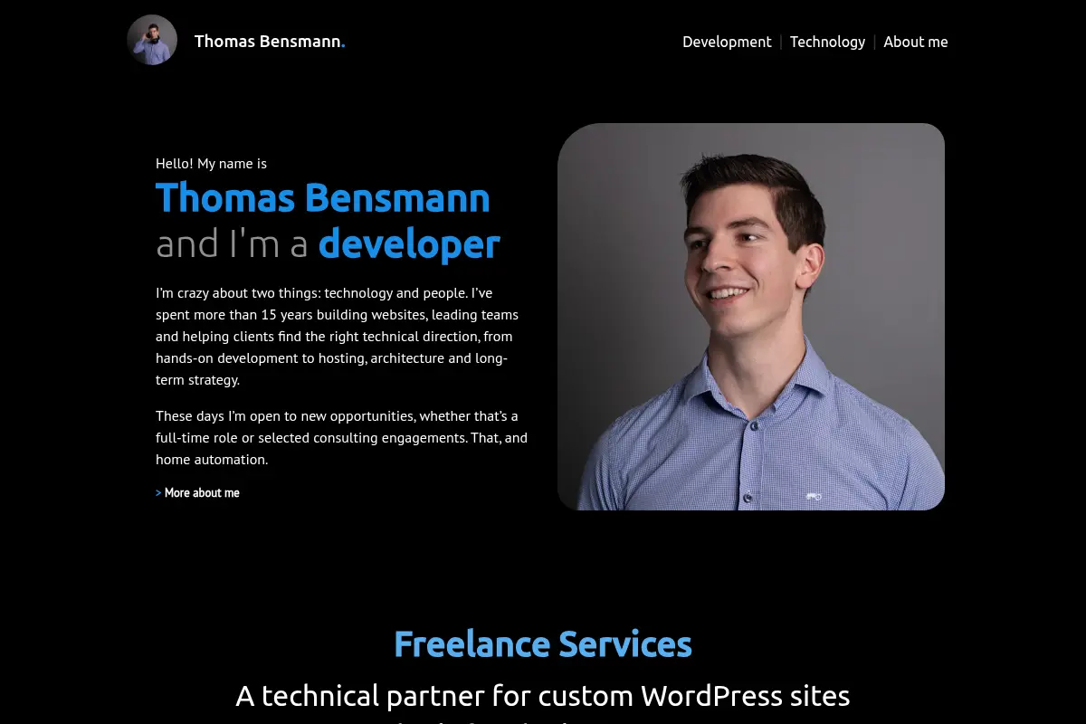 Thomas Bensmann | In search of technology, sustainability and creativity