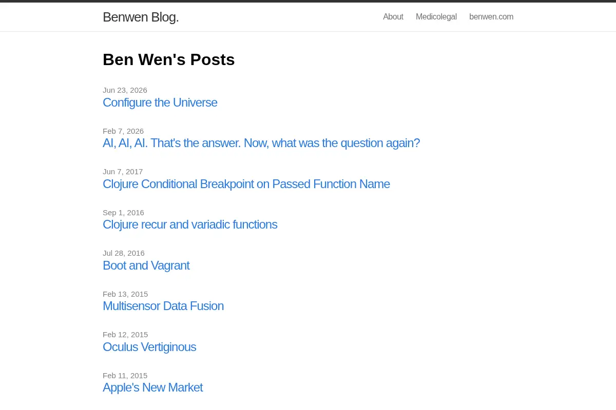 Benwen Blog