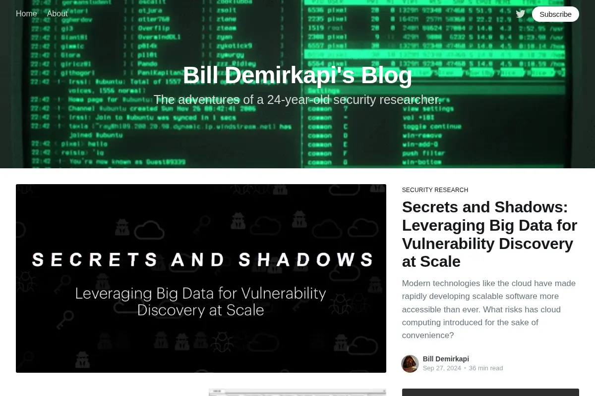 Bill Demirkapi's Blog