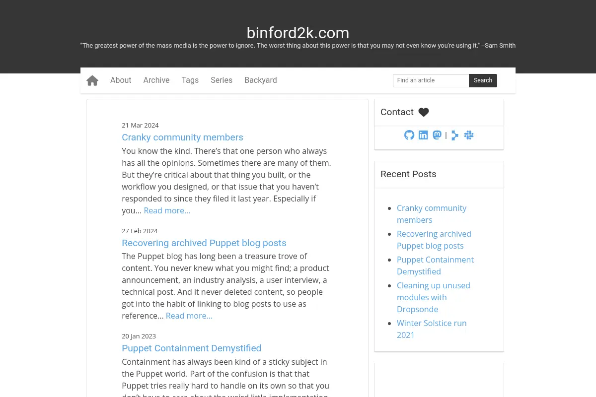 binford2k.com · Doing the dev oops