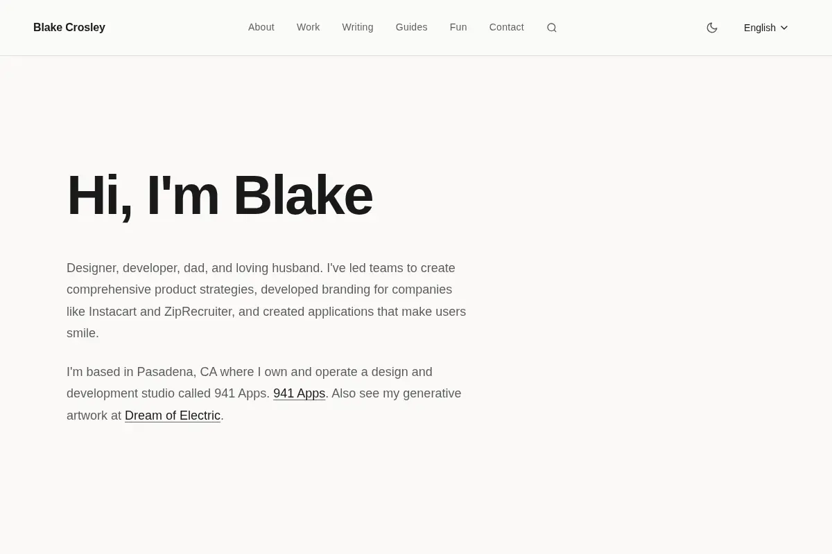 Blake Crosley - Designer & Developer