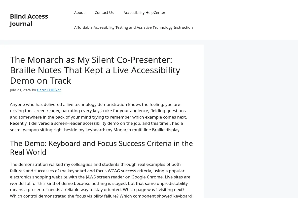 Blind Access Journal