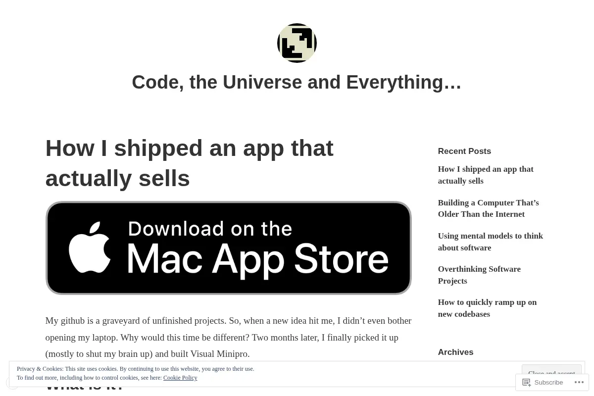Code, the Universe and Everything…