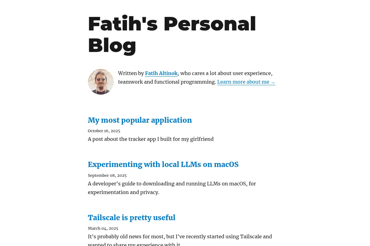 Fatih's Personal Blog