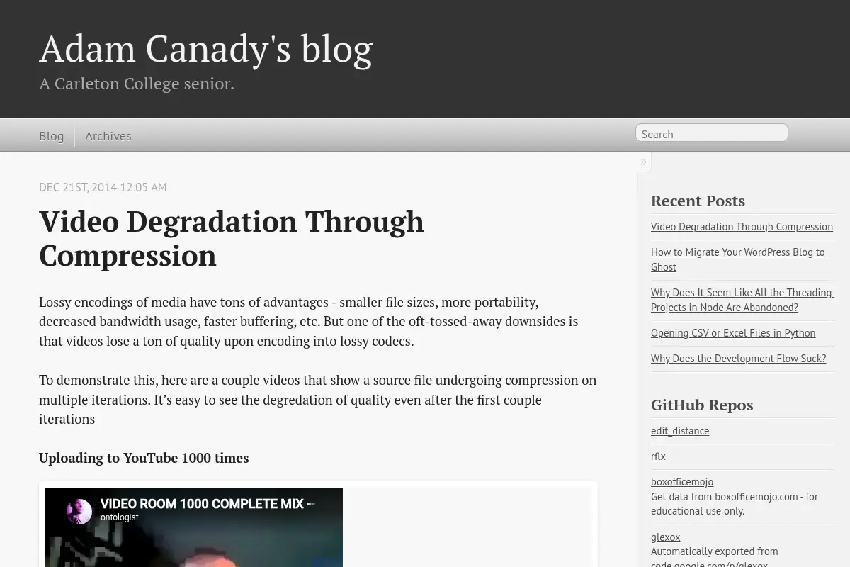 Adam Canady's blog