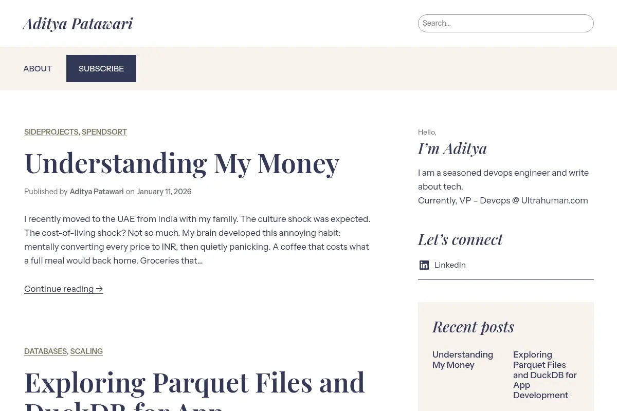Aditya Patawari – Thoughts and Processes