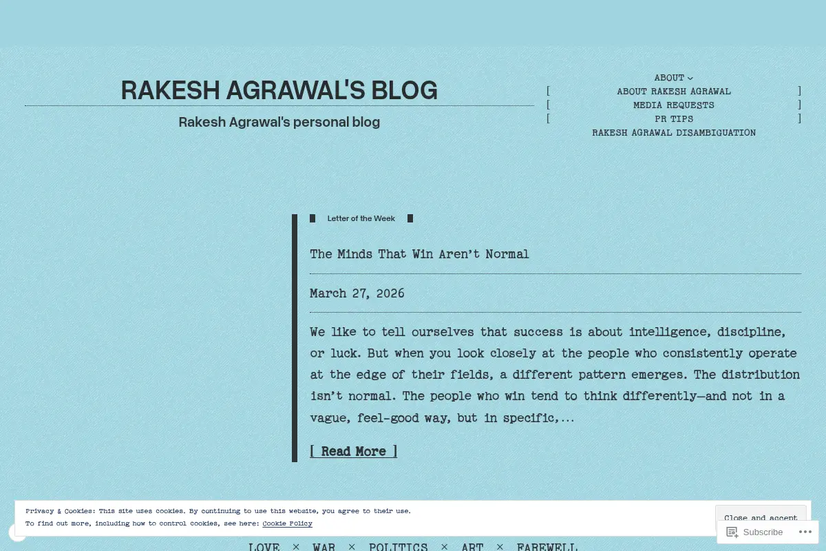 Rakesh Agrawal's blog
