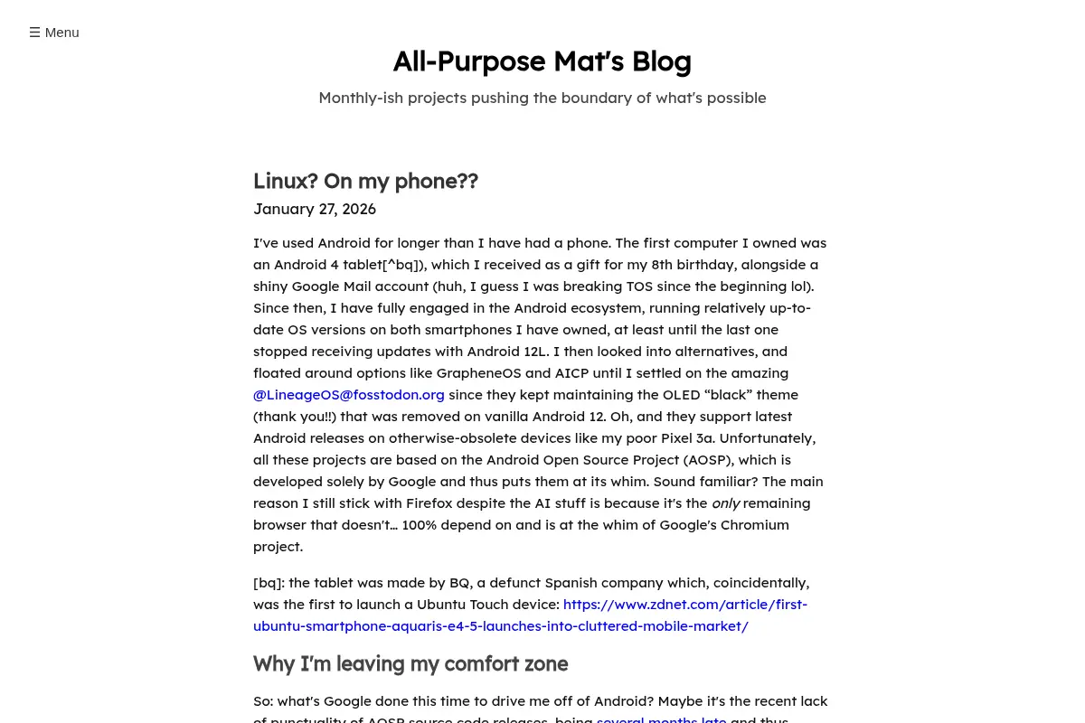All-Purpose Mat's Blog
