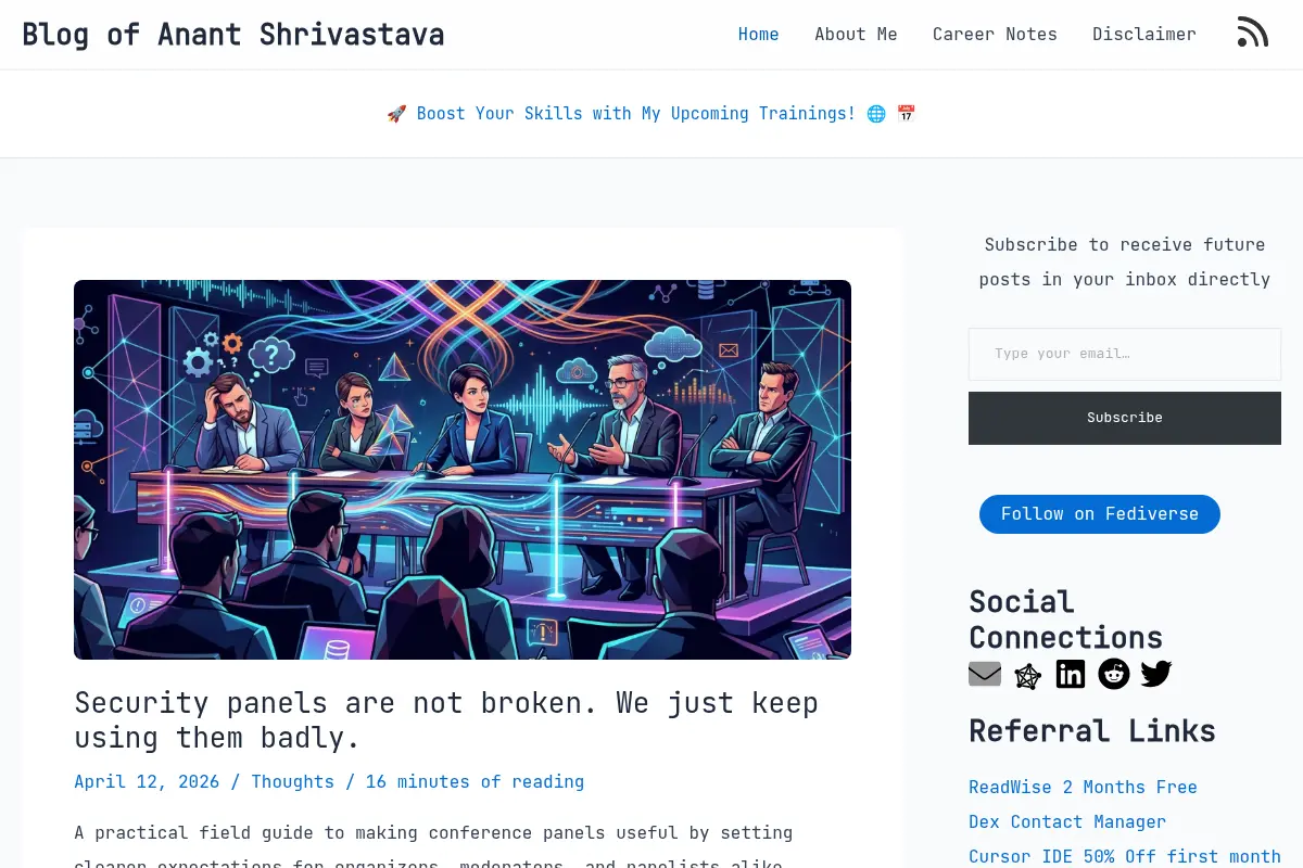 Blog of Anant Shrivastava