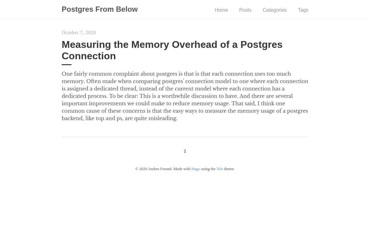 Postgres From Below