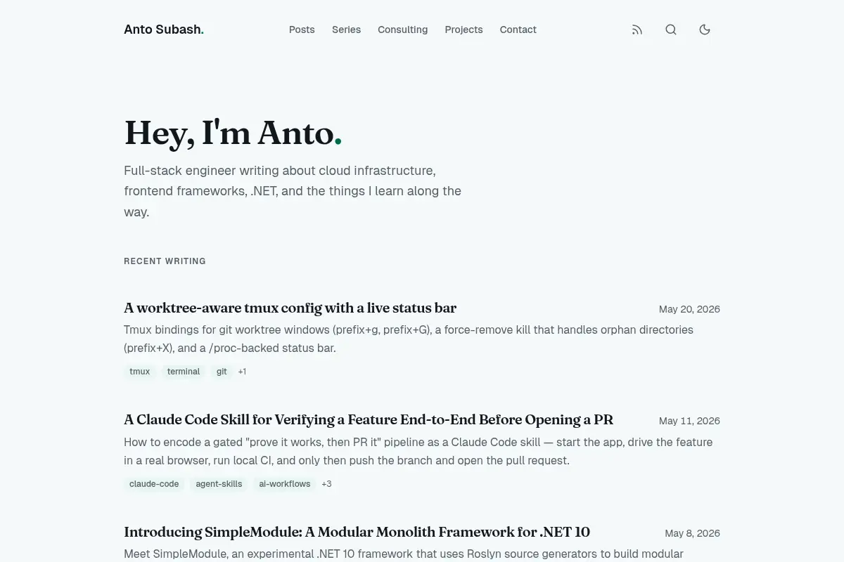 Anto Subash's Blog