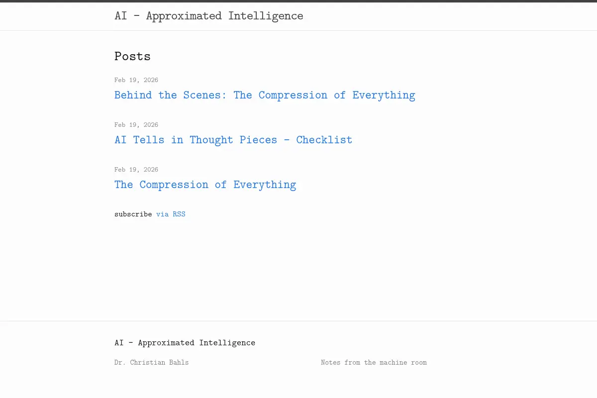 Approximated Intelligence