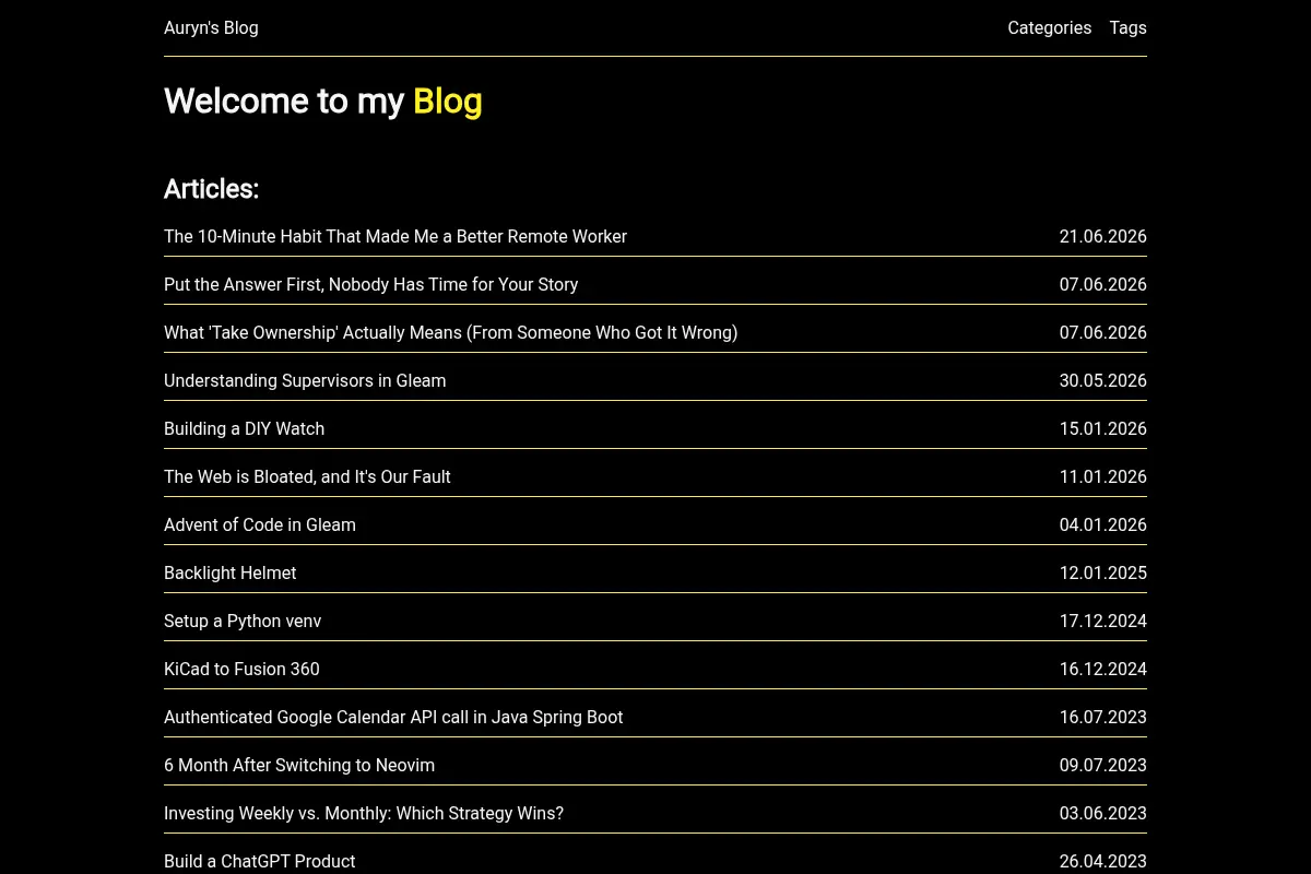 Auryn's Blog