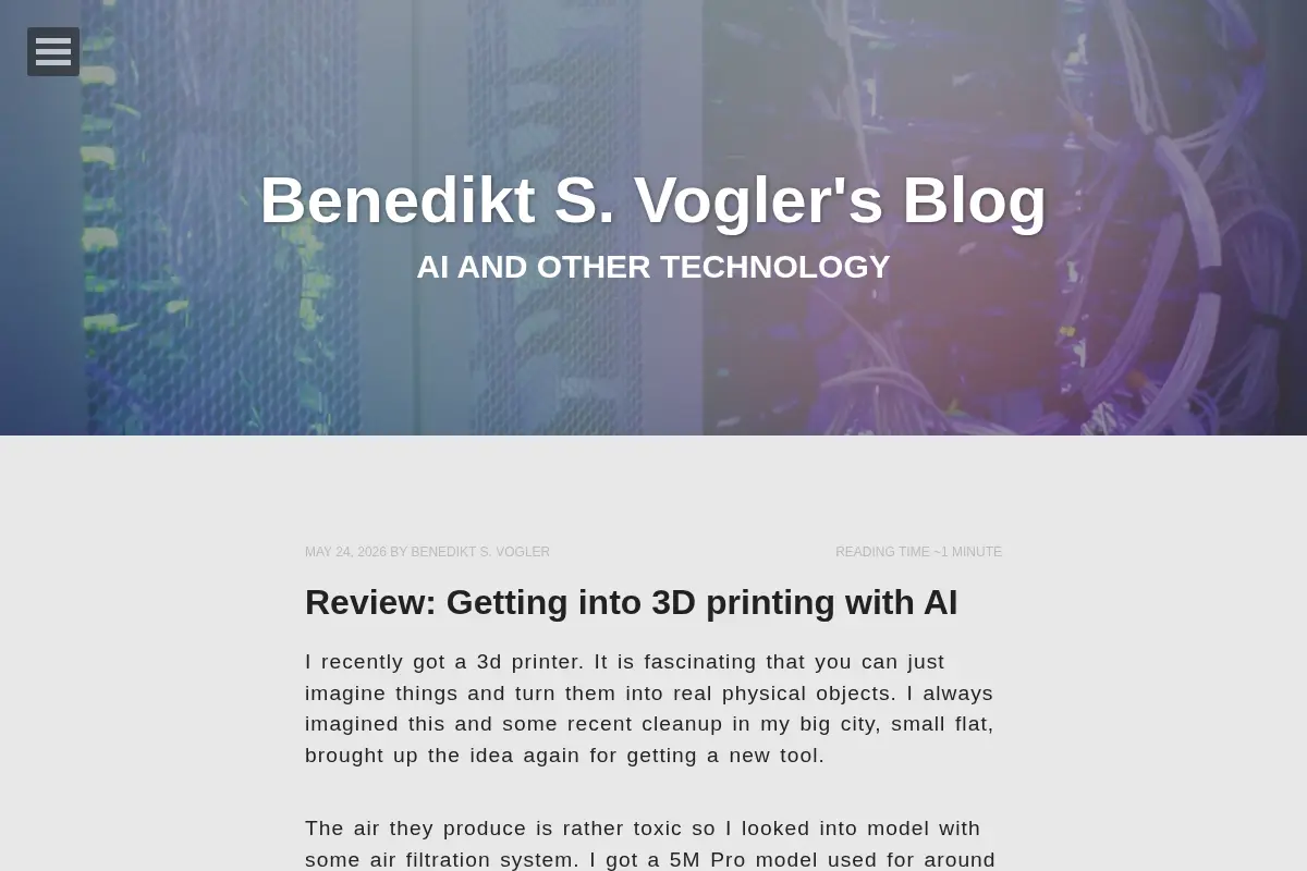 Benedikt S. Vogler's Blog