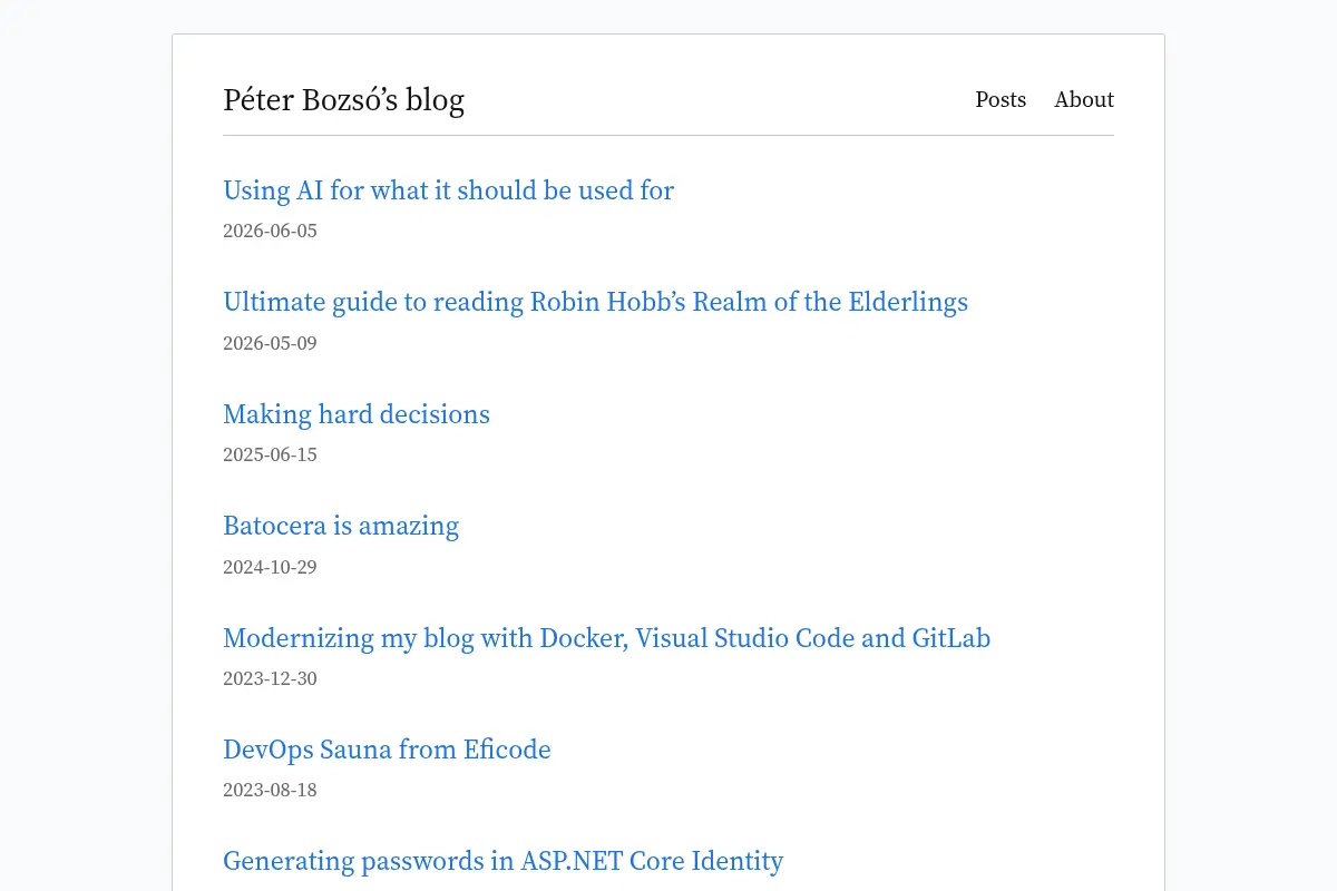 Péter Bozsó's blog