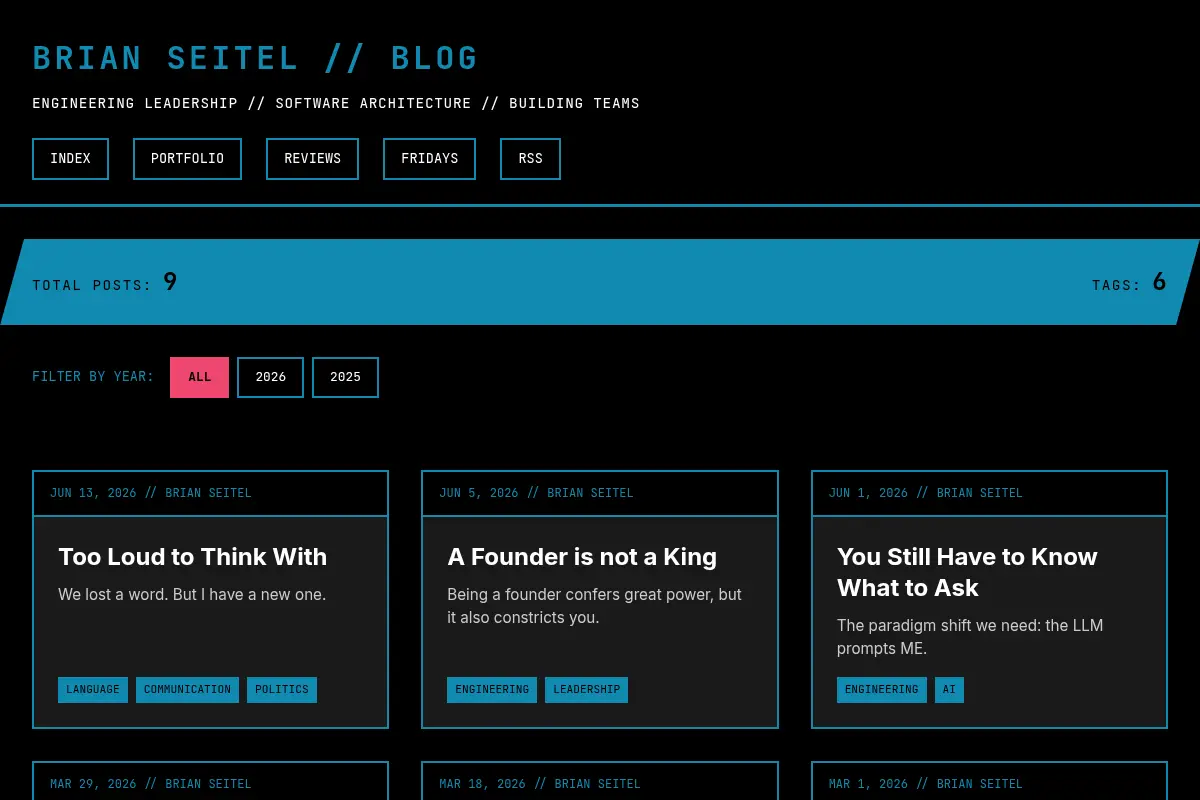 Brian Seitel // Blog